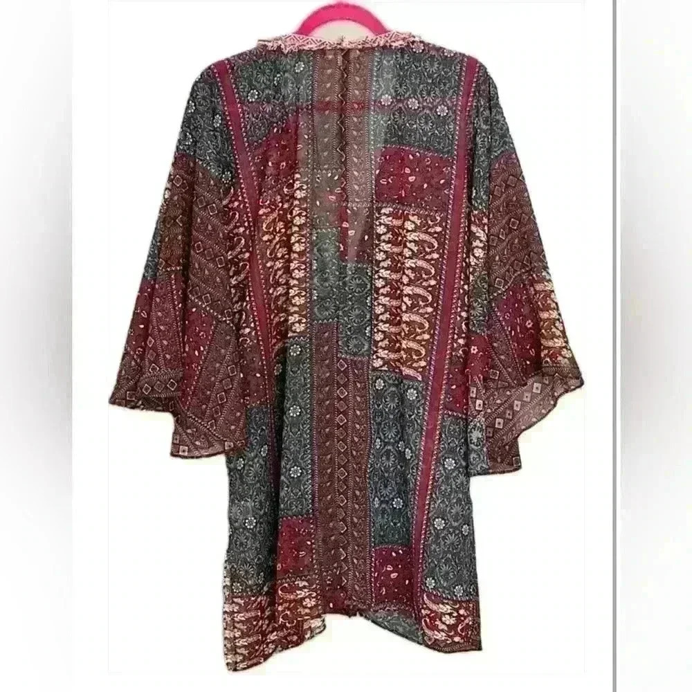 Umgee Mix Print Kimono (R10) - Picture 3 of 10